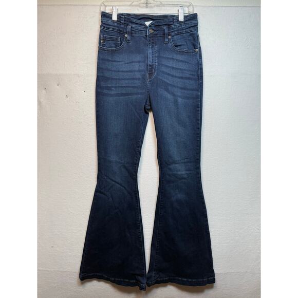 KANCAN JEANS Denim - Kancan Jeans High Rise Super Flare Jeans, Dark Wash, Size 11